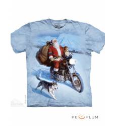 футболка The Mountain Рождественская футболка Santa Biker