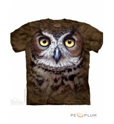 футболка The Mountain Футболка с изображением птиц Great Horned Owl Head