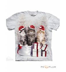 футболка The Mountain Рождественская футболка Presents Cats