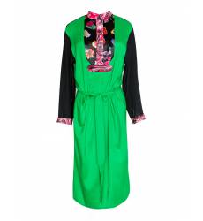 миди-платье Duro Olowu Зеленое платье с длинными рукавами