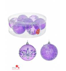 Новогодние шары Воздушные фиолетовые цветы, 7 шт - D 10 см Joy, цвет фиолетовый 25862879