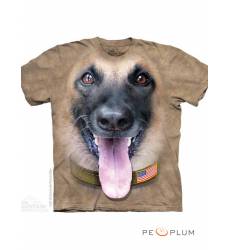 футболка The Mountain Футболка с собакой Big Face Belgian Malinois