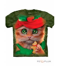 футболка The Mountain Рождественская футболка Big Face Elf Kitty