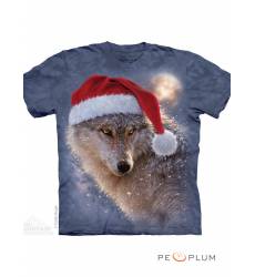 футболка The Mountain Рождественская футболка Holiday Wolf