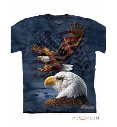 футболка The Mountain Футболка с изображением птиц Eagle Flag Collage
