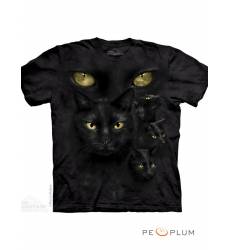 футболка The Mountain Футболка с кошкой Black Cat Moon Eyes