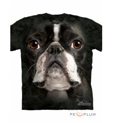 футболка The Mountain Футболка с собакой Boston Terrier Face