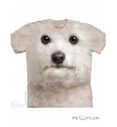 футболка The Mountain Футболка с собакой Bichon Frise Face