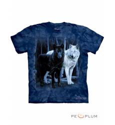 футболка The Mountain Футболка с волком Black White Wolves