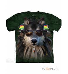 футболка The Mountain Футболка с волком Rasta Wolf