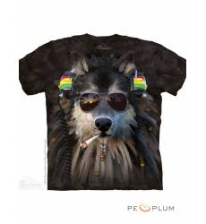 футболка The Mountain Футболка с волком Smoking Rasta Wolf