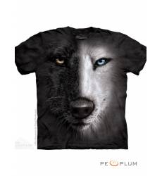 футболка The Mountain Футболка с волком Black And White Wolf Face
