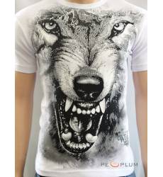 футболка Glacier Футболка с волком Дикий волк белая