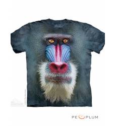 футболка The Mountain Футболка с обезьяной Big Face Mandrill Baboon