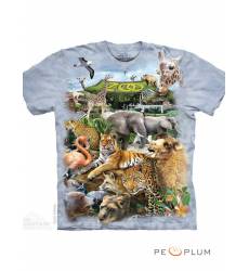 футболка The Mountain Футболка с коллажем про животных Zoo Puzzle
