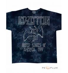 футболка Liquid Blue Футболка рок-группы Led Zeppelin USA Tour 77