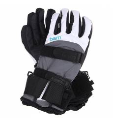 Перчатки сноубордические женские Bern Womens Synthetic Gloves Removeable Wrist Guard White/Grey Womens Synthetic Gloves Removeable Wrist Guard