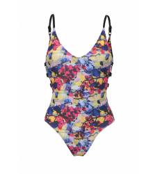Купальник LOST INK FLORAL SWIMSUIT WITH SIDE HOOPS