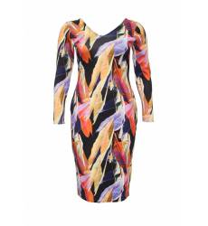 Платье LOST INK CURVE BODYCON DRESS IN FEATHER PRINT