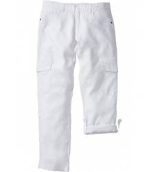 брюки bonprix Льяные брюки-карго Regular Fit с хлястиками, низки
