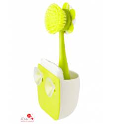 Щётка для посуды с губкой на подставке VIGAR, цвет белый, зеленый 36035920