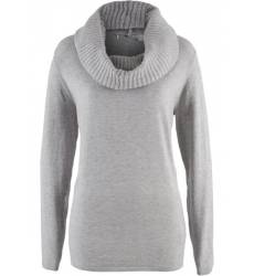 пуловер bonprix Пуловер 2 в 1 удлиненного дизайна с шалью