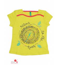 Футболка Benetton для девочки, цвет желтый 37155865