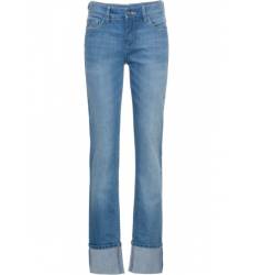 джинсы bonprix Прямые стрейчевые джинсы с подворотами, cредний ро