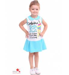 Платье Свiтанак для девочки, цвет белый, голубой 37907853