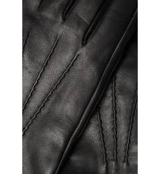 перчатки Prada Черные кожаные перчатки