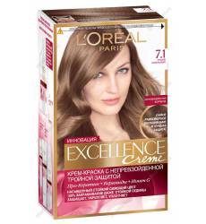 LOreal Paris Краска для волос Excellence, оттенок 7.1, Русый пепельный, 270 мл LOreal Paris Краска для волос Excellence, оттен