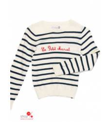 Пуловер Le Petit Marcel для девочки, цвет сливочный, синий 39085029
