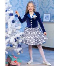 Комплект (топ, юбка, жакет) Perlitta для девочки, цвет синий, белый 39335875