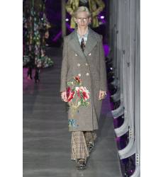 пальто Gucci Шерстяное пальто с цветочной вышивкой