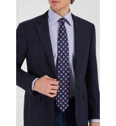 галстук Canali Синий шелковый галстук