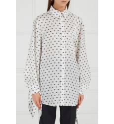 блузка Balenciaga Шелковая блузка с монограммами