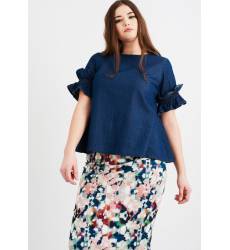 Блуза LOST INK PLUS FRILL SLEEVE TOP IN DENIM