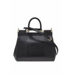 сумка Dolce&Gabbana Черная кожаная сумка Sisily