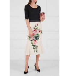 юбка Dolce&Gabbana Шелковая юбка с розами