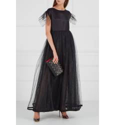 платье IVKA Черное платье из шелка с фатином