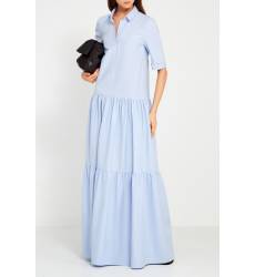 мини-платье Tegin Голубое хлопковое платье с воланами