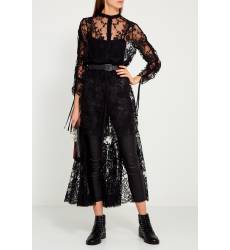 миди-платье Alexander McQueen Черное кружевное платье