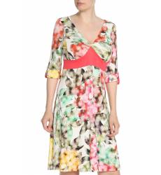 Платье с цветочным принтом и декольте Tuzzi Платья и сарафаны приталенные