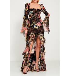 длинное платье Dundas Шелковое платье-макси с цветами