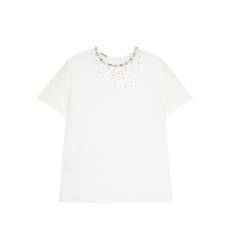 блузка Miu Miu Шелковая блузка с кристаллами