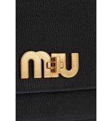 сумка Miu Miu Черная сумка с логотипом Miu Logo