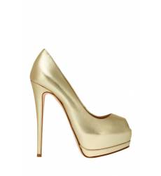 туфли Giuseppe Zanotti Design Золотистые кожаные туфли