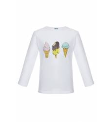 Хлопковый лонгслив с принтом «Три мороженых» Хлопковый лонгслив с принтом «Три мороженых»