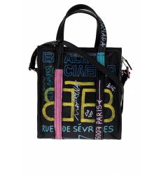 сумка Balenciaga Кожаная сумка с принтом Graffiti Bazar XS