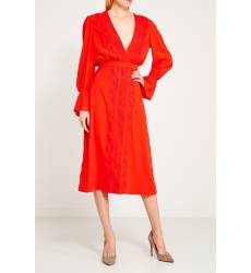 миди-платье ELISABETTA FRANCHI Красное платье с кружевом
